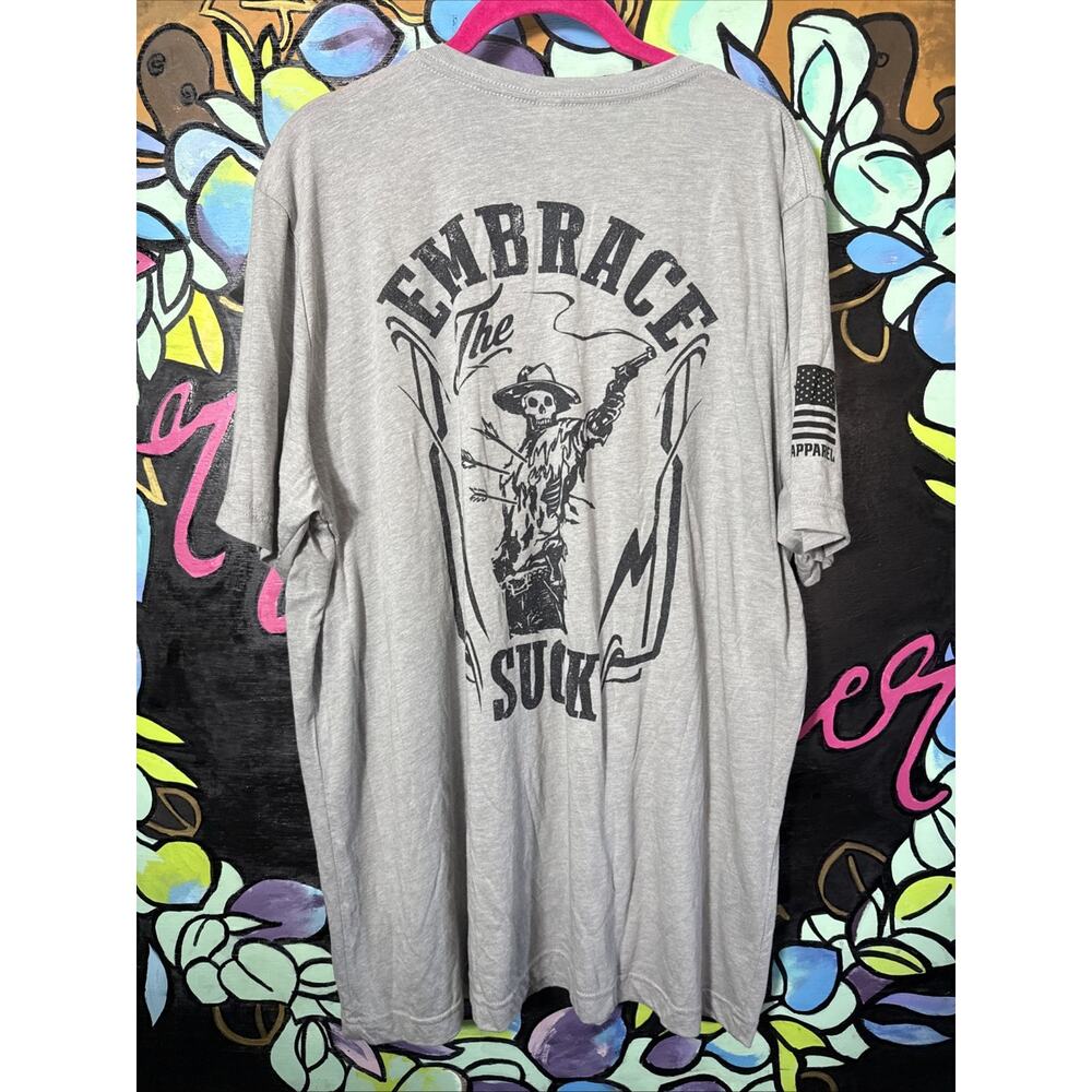 Nine Line Tee, “Embrace The Suck” Tee T-Shirt, Gray, XL